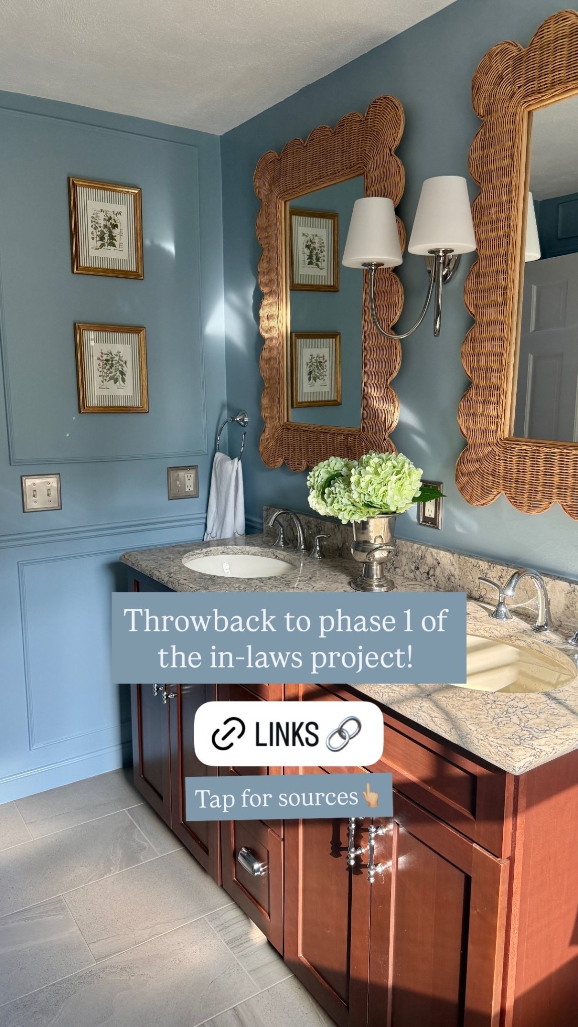 Throwback to phase 1 of the in-laws project! Tap for sources👆🏼 grand millennial bathroom @sherwinwilliams @ltk.home @wayfaircreators @wayfair

#LTKHome