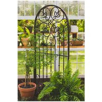 H Potter 6 Ft Metal Garden Trellis, Indoor Outdoor Screen, Wrought Iron, Charcoal Brown Finish, Heavy Scroll, Backyard Art, Rose Clematis | Etsy (US)