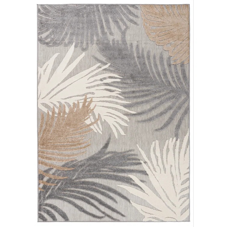 Hernandez Floral Indoor / Outdoor Area Rug in Gray/Ivory/Beige/Brown | Wayfair North America