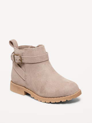 Faux-Suede Buckled Side-Zip Boots for Toddler Girls | Old Navy (US)