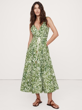 Cotton Poplin Wrap Maxi Dress | Banana Republic (US)