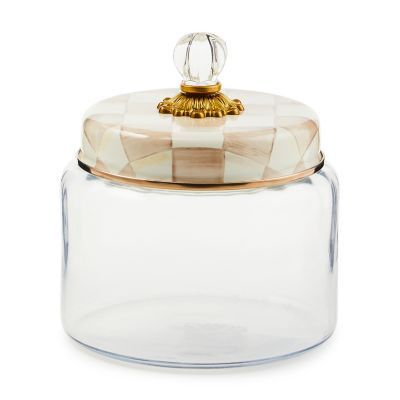 Mocha Check Medium Kitchen Canister | MacKenzie-Childs