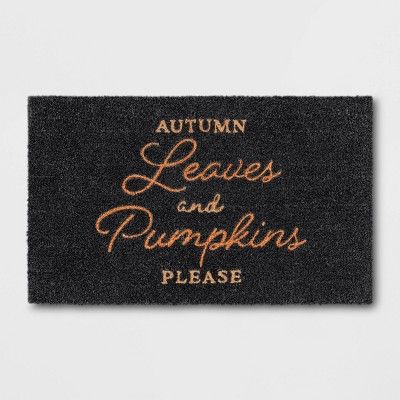 1'6"x2'6" Autumn Leaves Harvest Doormat Black - Threshold™ | Target