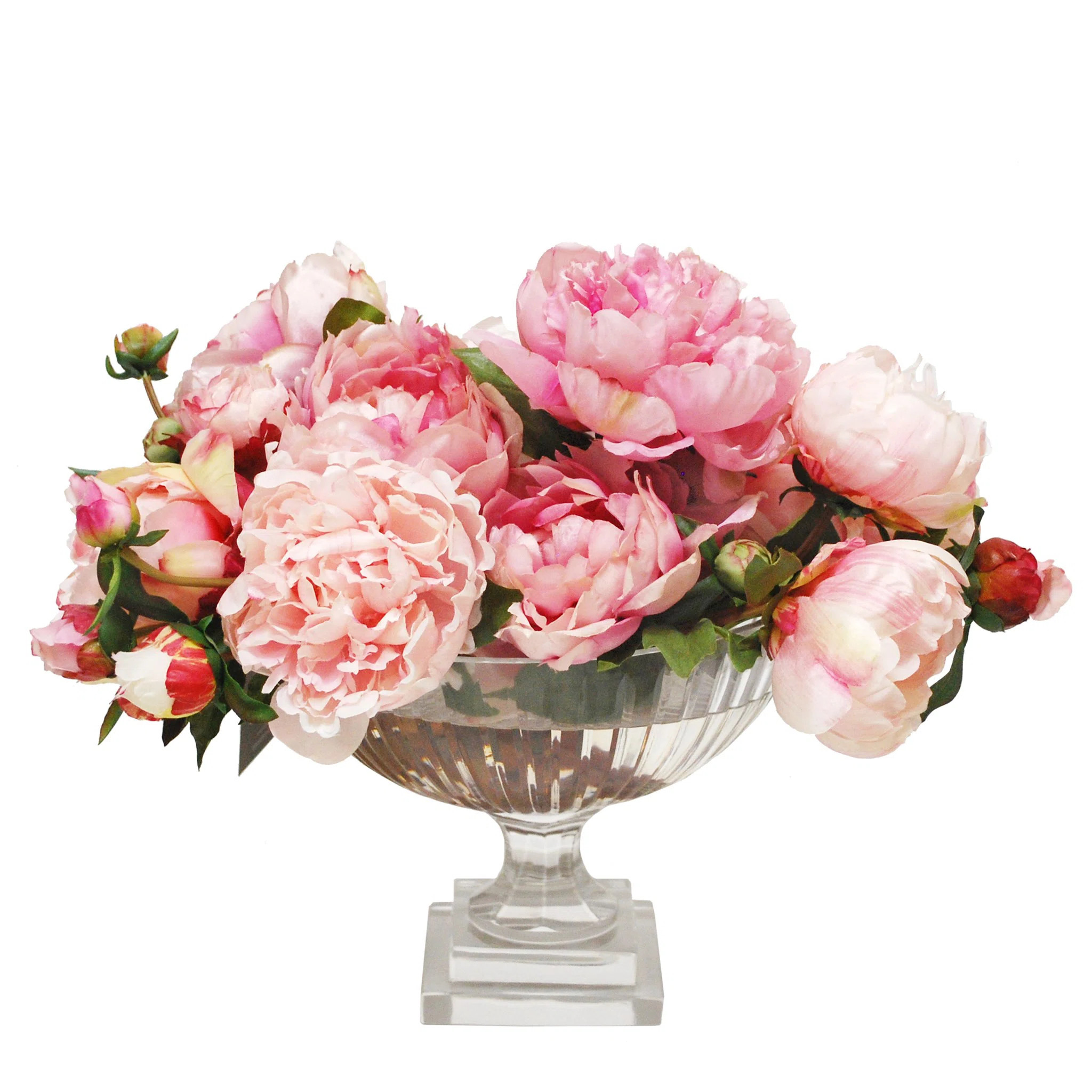 MIX PEONY IN STRIPE CUT BOWL | Perigold