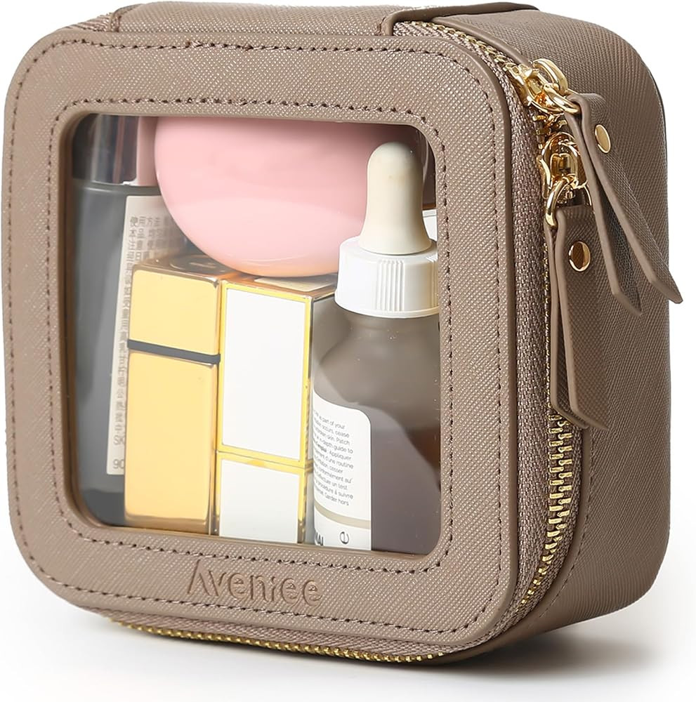 Aveniee Mini Clear Makeup Bag, Small Cosmetic Bags Travel Toiletry Pouch Organizer, TSA Approved ... | Amazon (US)