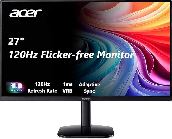 acer 27 Inch Monitor- KB272-27 Inch FHD IPS (1920 x 1080) Display, Up to 120Hz Refresh Rate, 99% ... | Amazon (US)