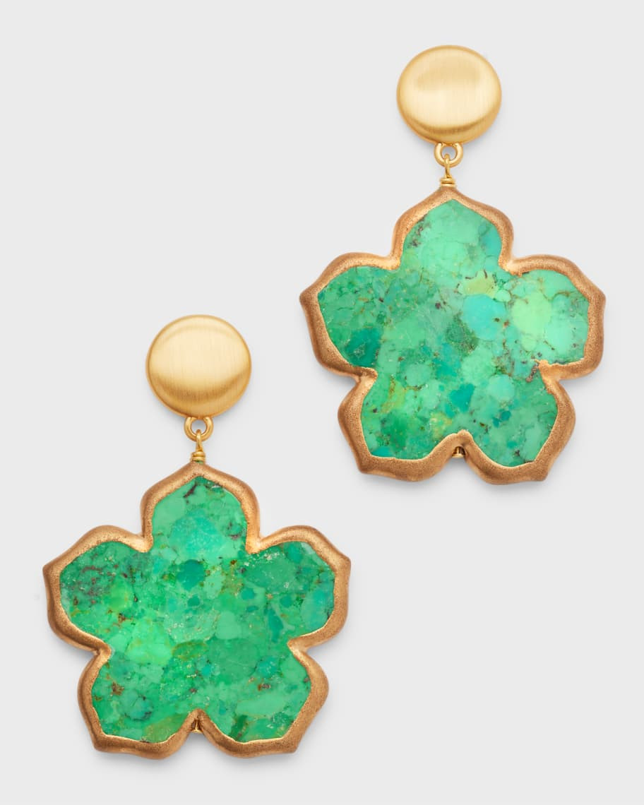 NEST Jewelry Green Turquoise Flower Earrings | Neiman Marcus