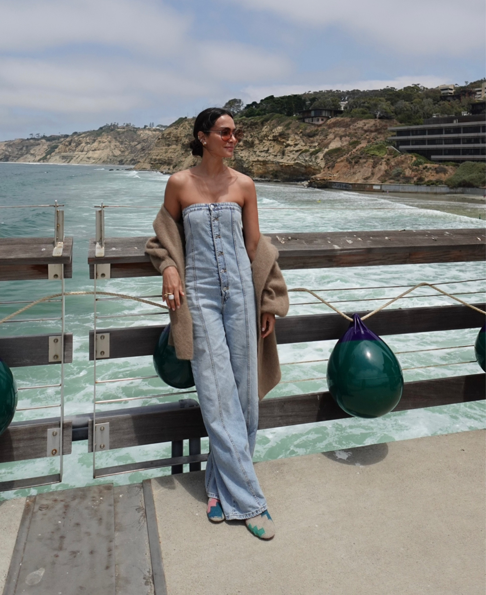 Denim Strapless Jumper 💙 Pair it with a long cardigan and some ethnic shoes to achieve this look and be sweater weather ready! 

#LTKOver40 #LTKFallSale