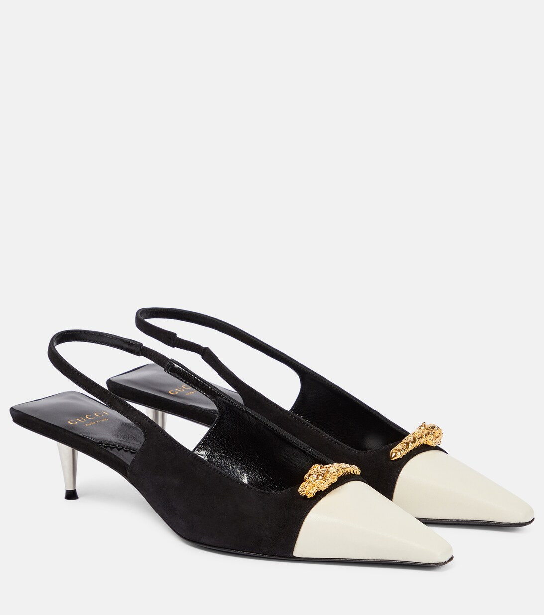 Leather and suede slingback pumps | Mytheresa (US/CA)