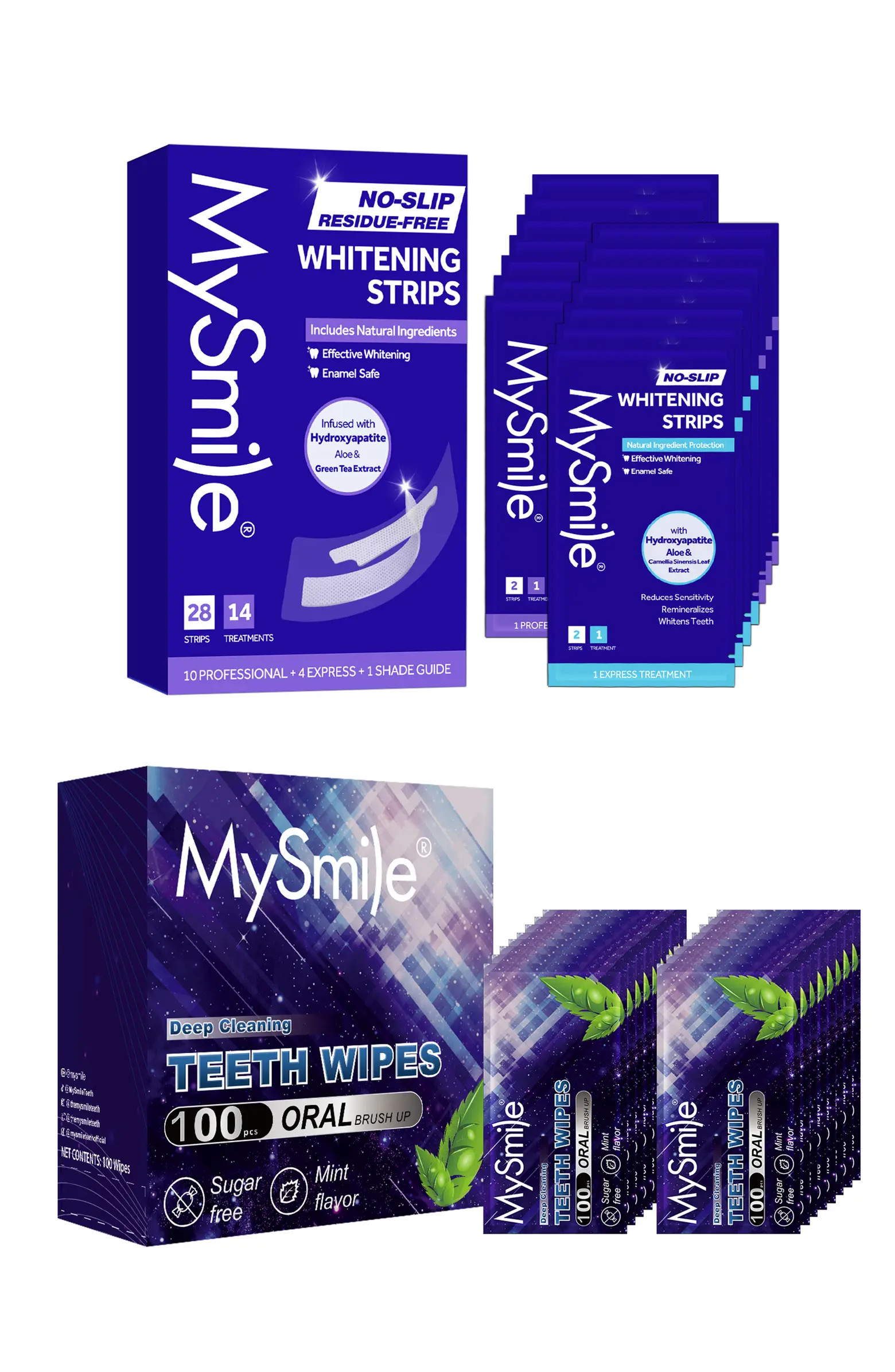 Non-Slip Hydroxyapatite-Infuse Teeth Whitening Strips With Teeth Wipes Double Pack | Nordstrom