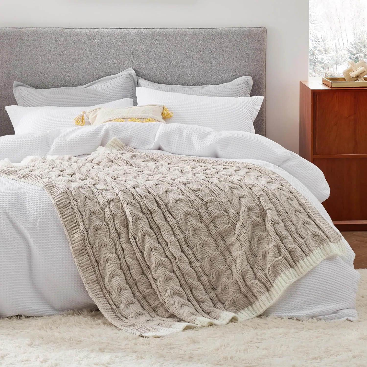 Bedsure Chenille Cable Knitted Throw Blanket For Couch GentleSoft™️ | Wayfair North America