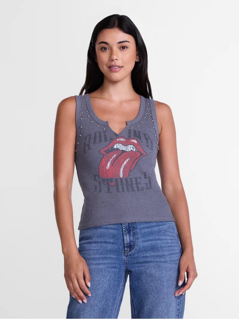 Rolling Stones Women's Studded Graphic Tank Top, Sizes XXS-4X | Walmart (US)