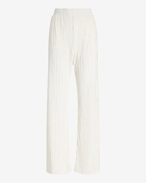 High Waisted Crinkled Wide Leg Pant | Express