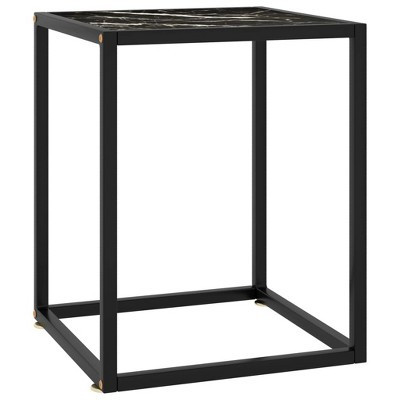 vidaXL Coffee Table Black with Black Marble Glass 15.7 in.x15.7 in.x19.7 in. | Target
