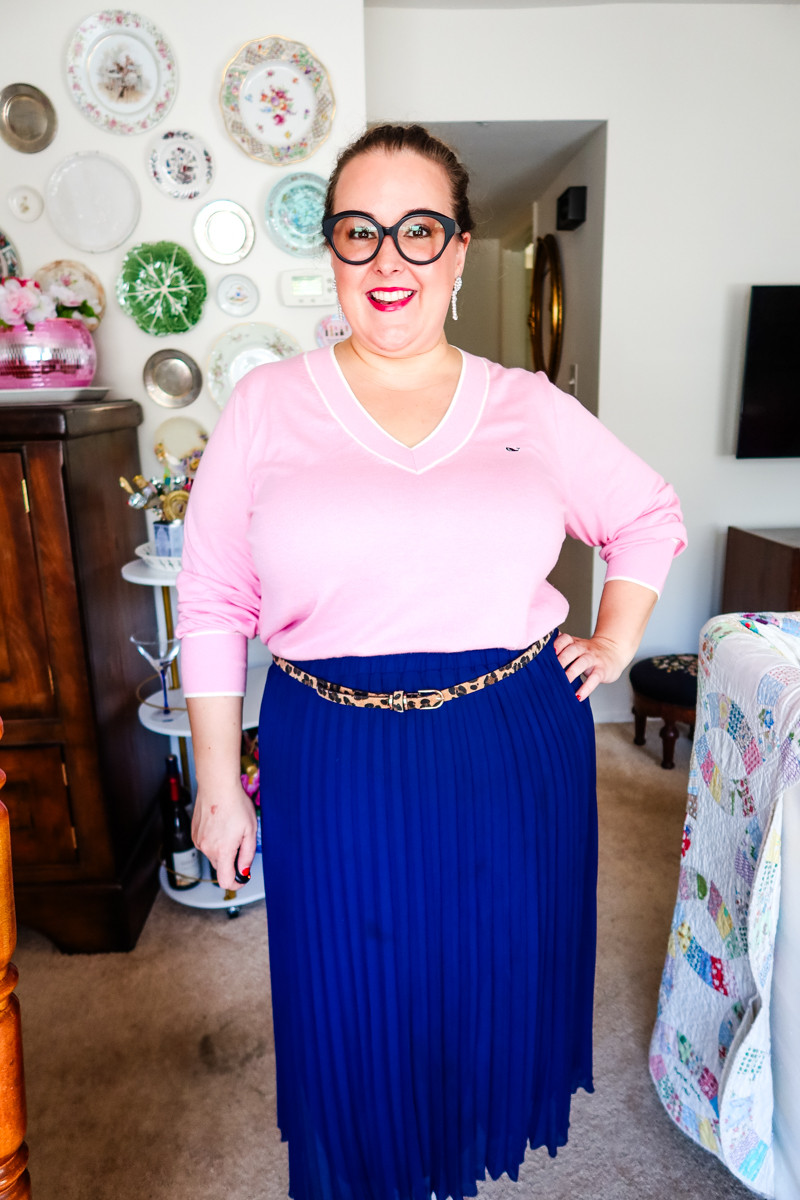 A cute sweater and skirt are great! But, add in a skinny belt, earrings, and lipstick, and my House of Colour Stylist is so proud of me! 

I love this cotton cashmere sweater from Vineyard Vines!

The pleated skirt and skinny belt are from Amazon! 

 #LTKMidsize #LTKPlusSize #LTKWorkwear