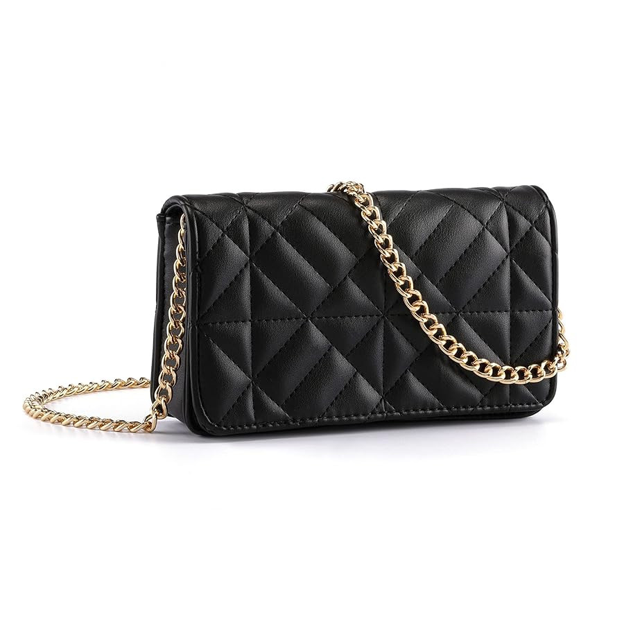 Small Quilted Crossbody Bags for Women Shoulder Bag Clutch Purses Handbags with Gold Chain | Amazon (US)