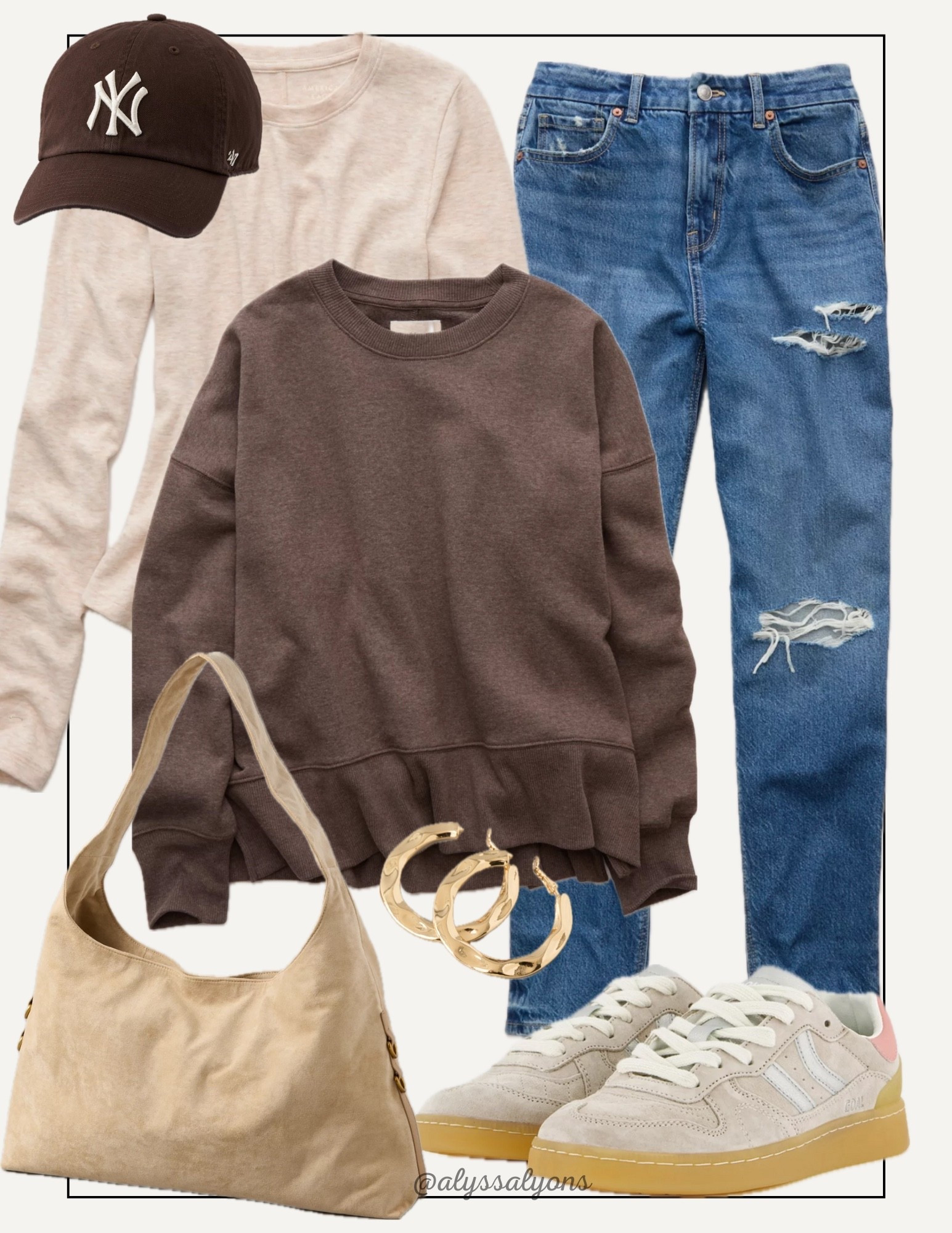 Outfit inspo 🤎 

Mom style | winter outfit | cozy | comfy | denim | oversized sweatshirt | sneakers | accessories |  

#LTKmomlife #LTKootd #LTKgrwm
