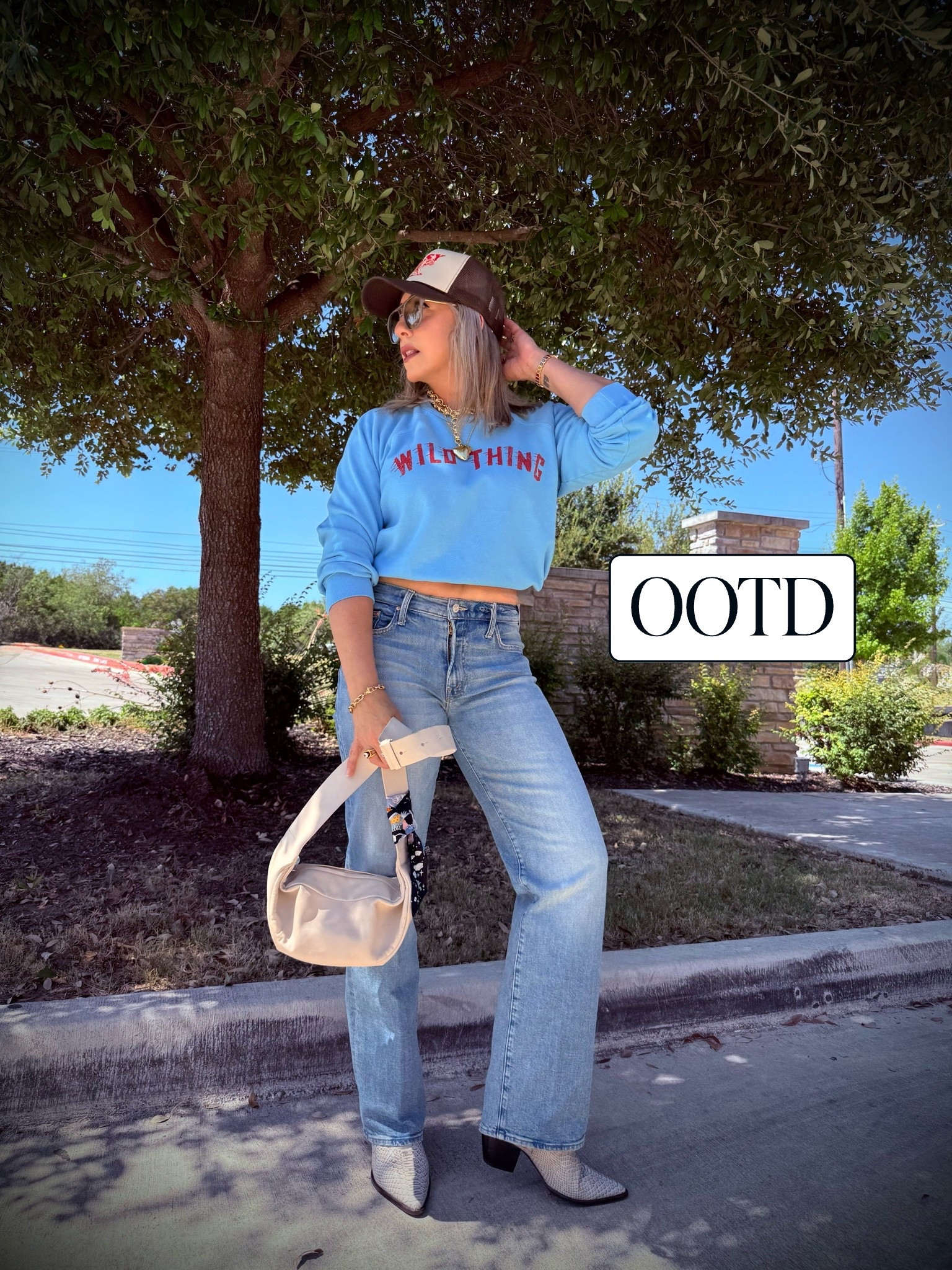 Cool casual fit🩵✨#motherdenim #mother #jeans #denim #hearts #wildthings #sweater #sweatshirt #top #tee #blouse #outfit #matissefootwear #boots #shoes #rocker #cowboy #rock #cowgirl #sexy #edgy #wearbracha #jewelry #cap #hat #cosstores #bumbag #bag #whitebag #handbag #crossbody #inspo #ideas #signaturestyle

#LTKgrwm #LTKootd #LTKdayinmylife