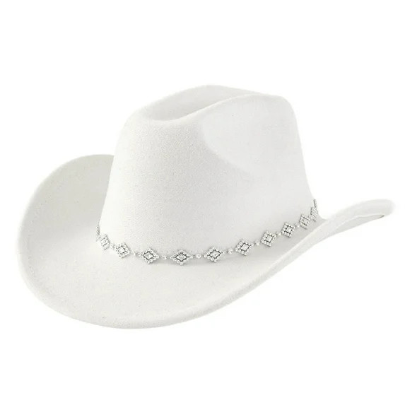 UJNDER Bohemian Western Cowboy Hat for Men and Women with Rhinestone Embellishments and Curved Br... | Walmart (US)