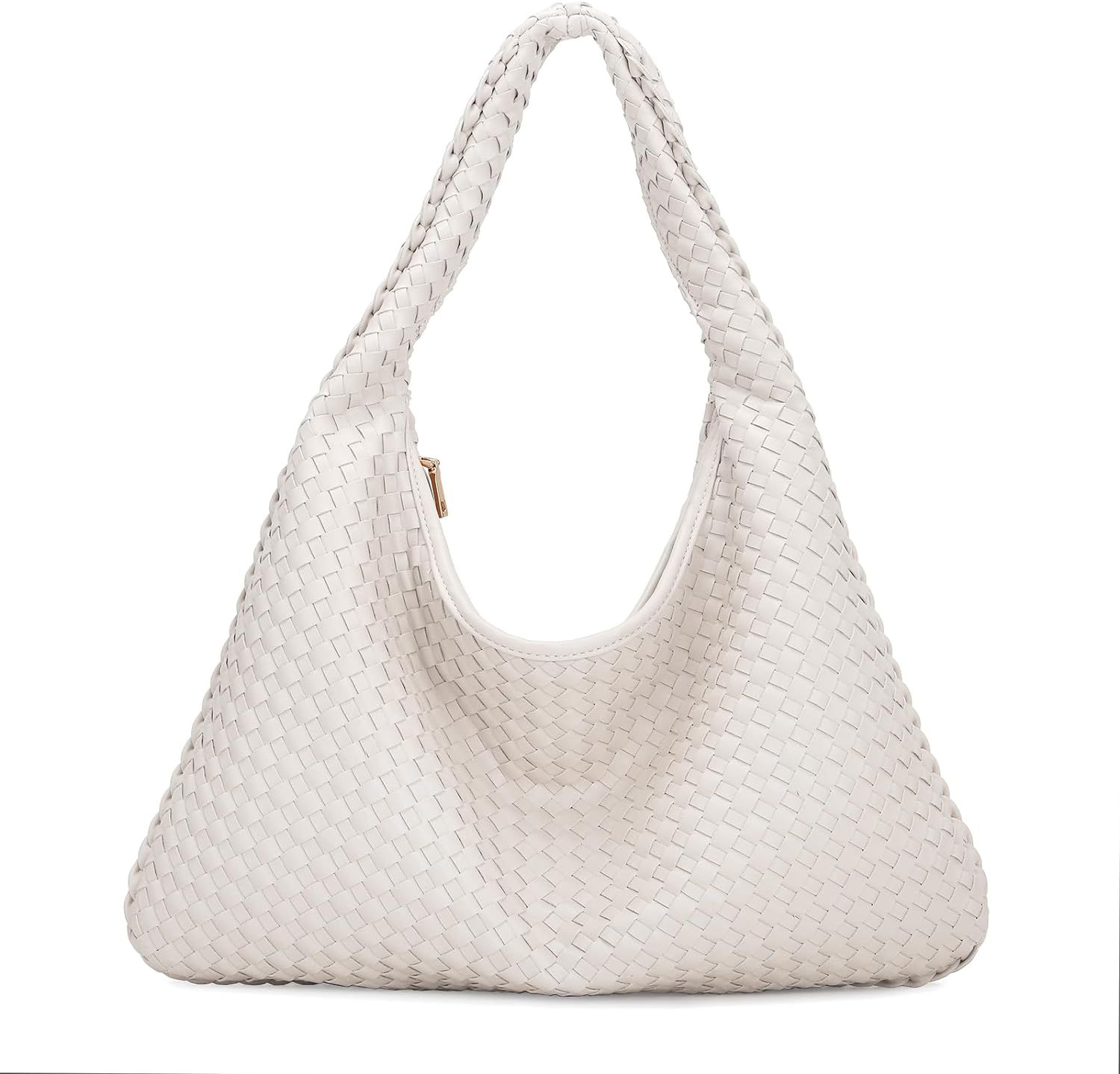 Woven Bag for Women Vegan Leather Tote Hobo Bag Top Handle Shoulder HandBags | Amazon (US)