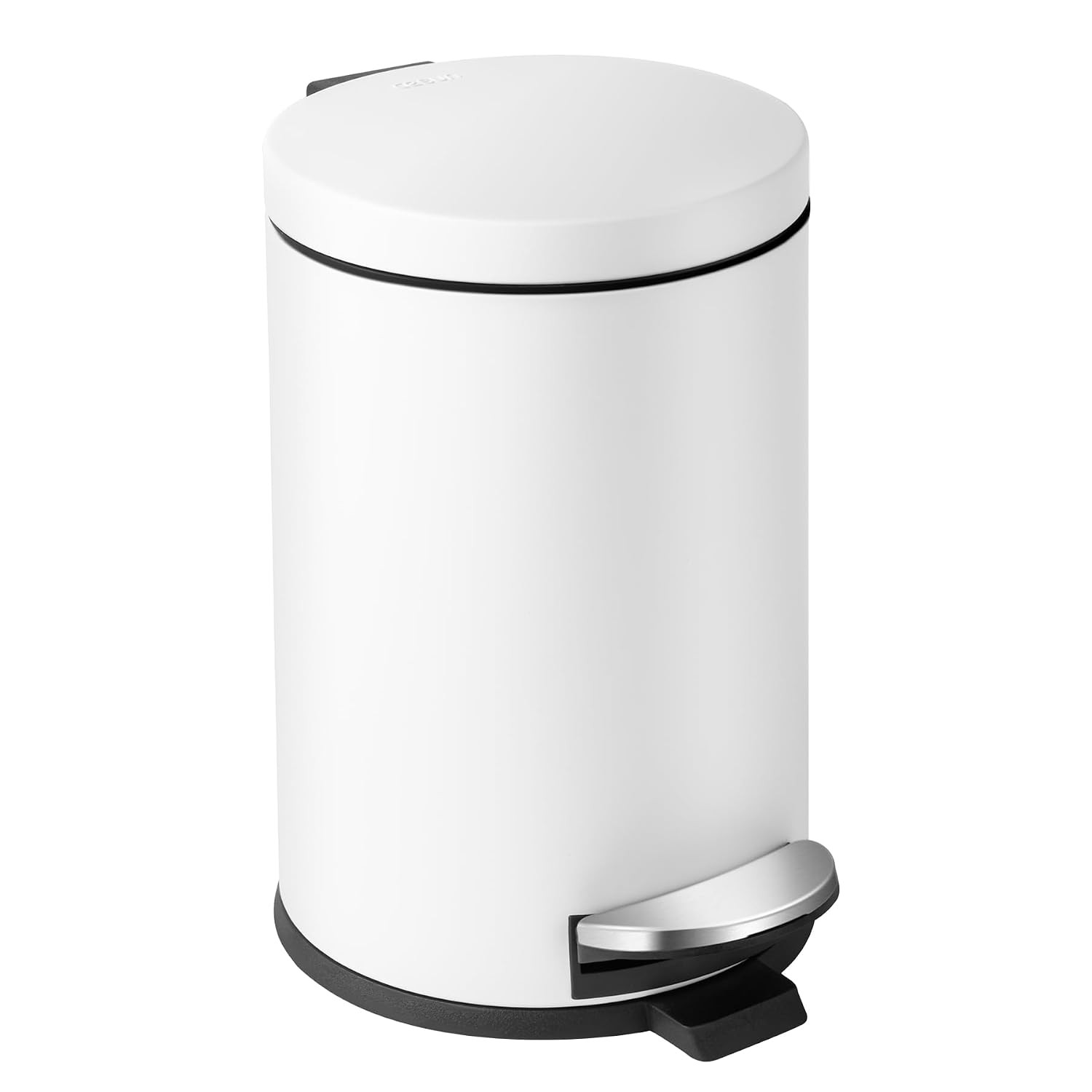 Cesun Small Round Bathroom Trash Can with Lid Soft Close, 1.2 Gal, White | Amazon (US)