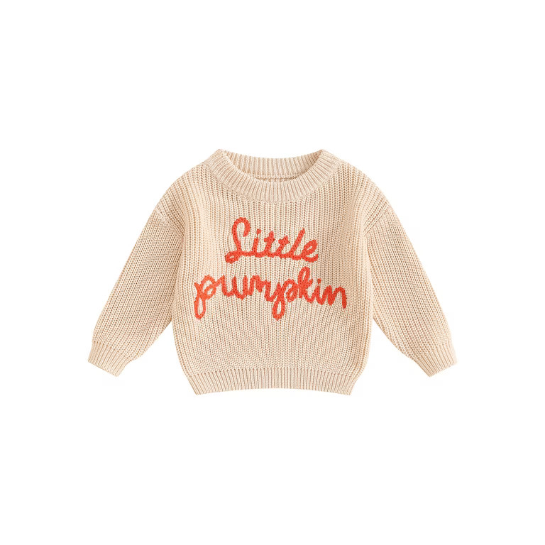 Toddler Baby Boy Girl Halloween Outfits Little Pumpkin Sweater Warm Knitted Long Sleeve Pullover ... | Walmart (US)