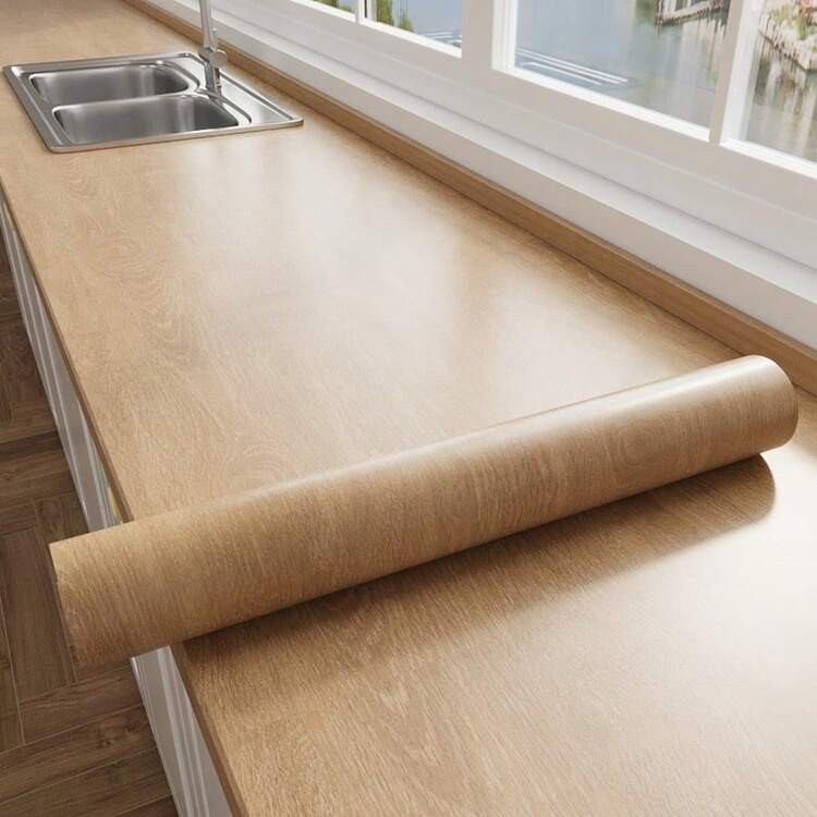 Light Oak Wood Grain Wallpaper 40cm Wide 100/300/500/1000cm Long Self Adhesive Peel And Stick Wat... | SHEIN