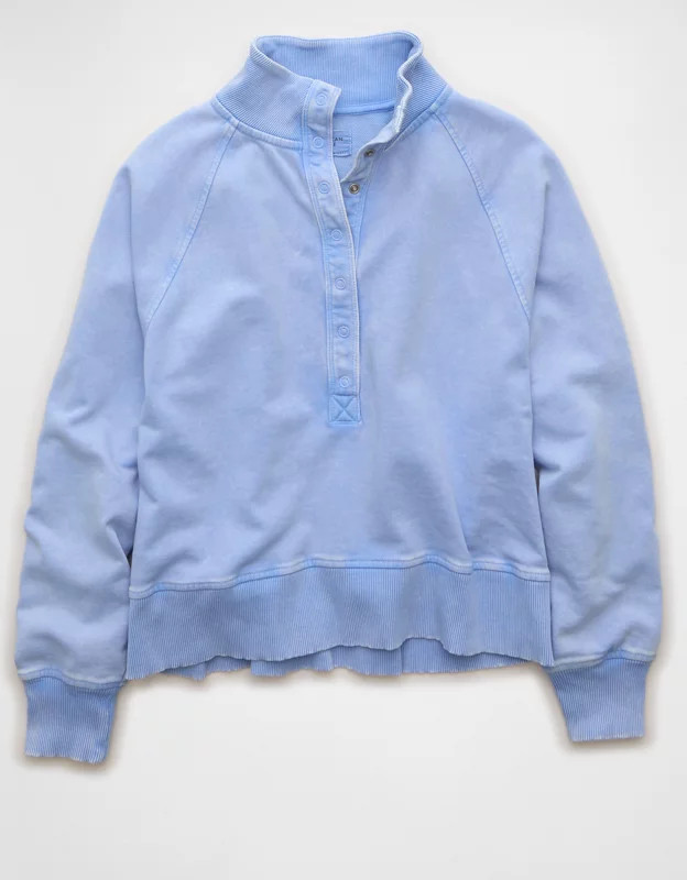 AE Fleece Henley Sweatshirt | American Eagle Outfitters (US & CA)