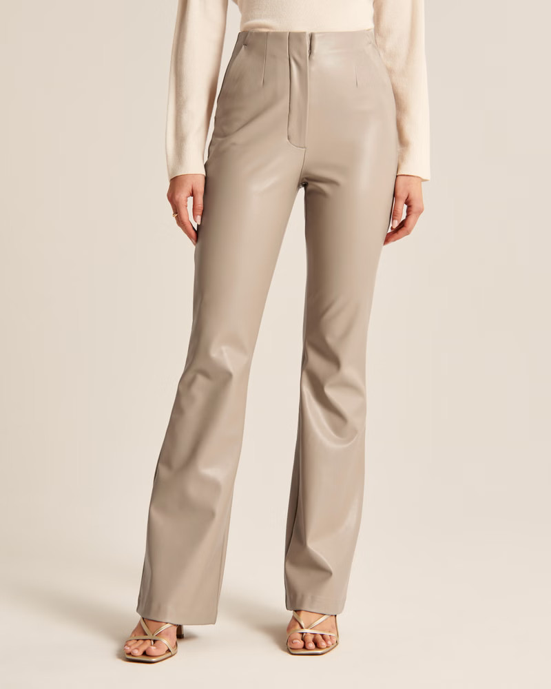 Vegan Leather Slim Flare Pants | Abercrombie & Fitch (US)