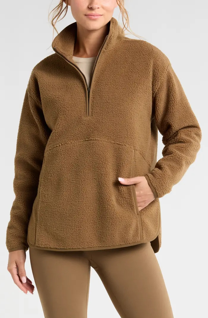 Faux Shearling Half Zip Jacket | Nordstrom