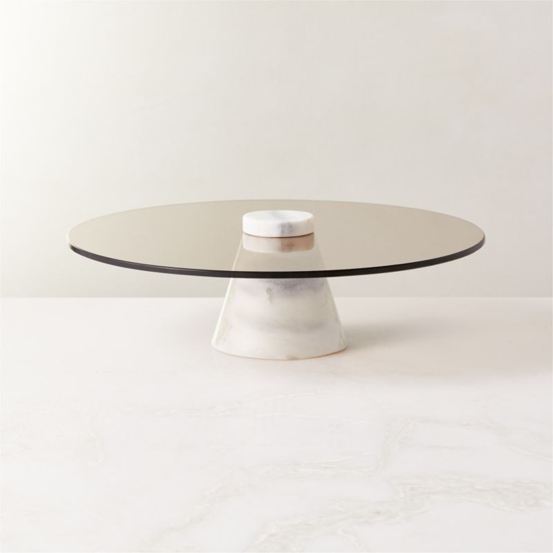 Zoa Modern Large Glass and Marble Server | CB2 | CB2