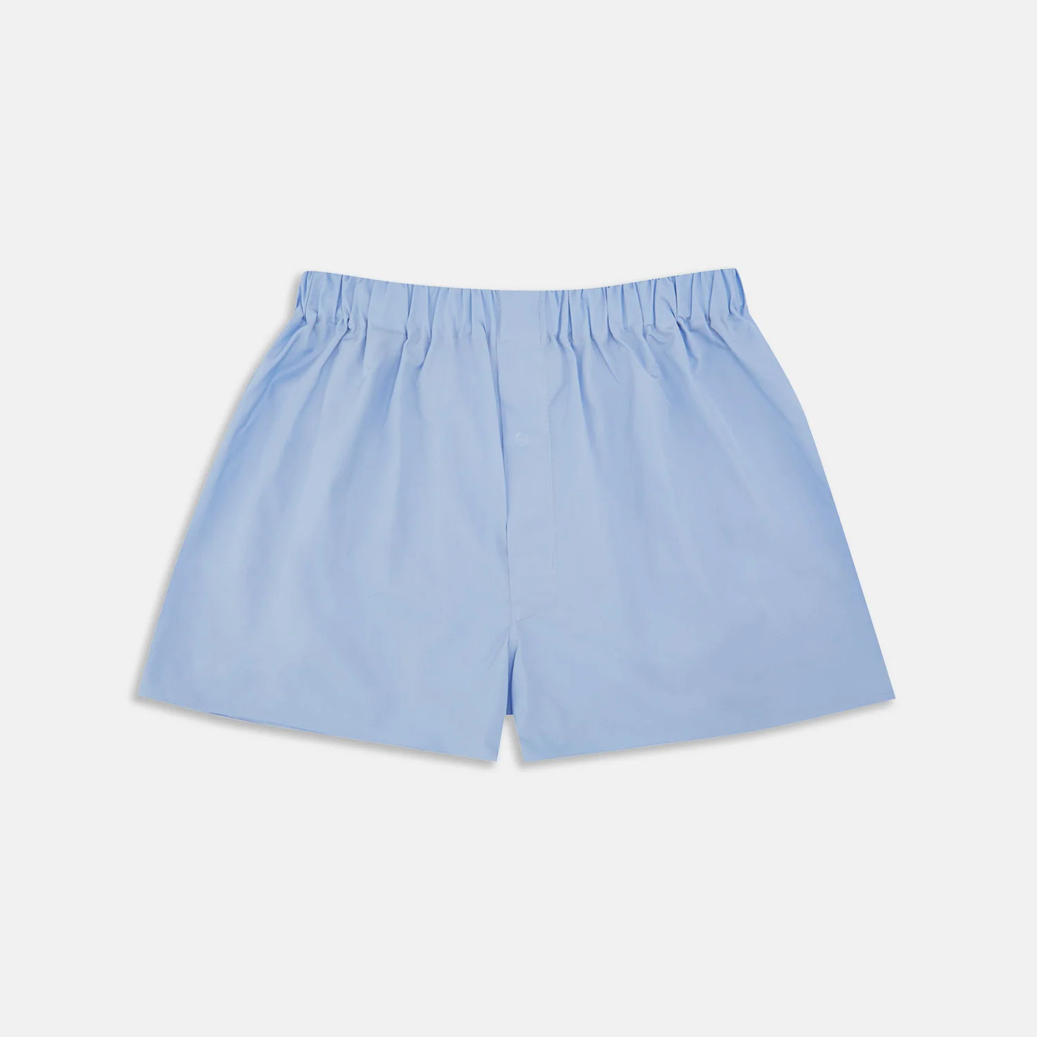 Plain Blue Cotton Boxer Shorts | Turnbull & Asser