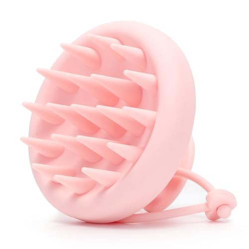 BEAUTLOHAS. Scalp Massager Shampoo Brush, Scalp Scrubber with Soft Silicone Bristles, Scrubber Scalp Exfoliator for Dandruff Removal，Hair Grouth,Wet Dry Hair Massager Brush for All Hair (Pink) | Amazon (US)