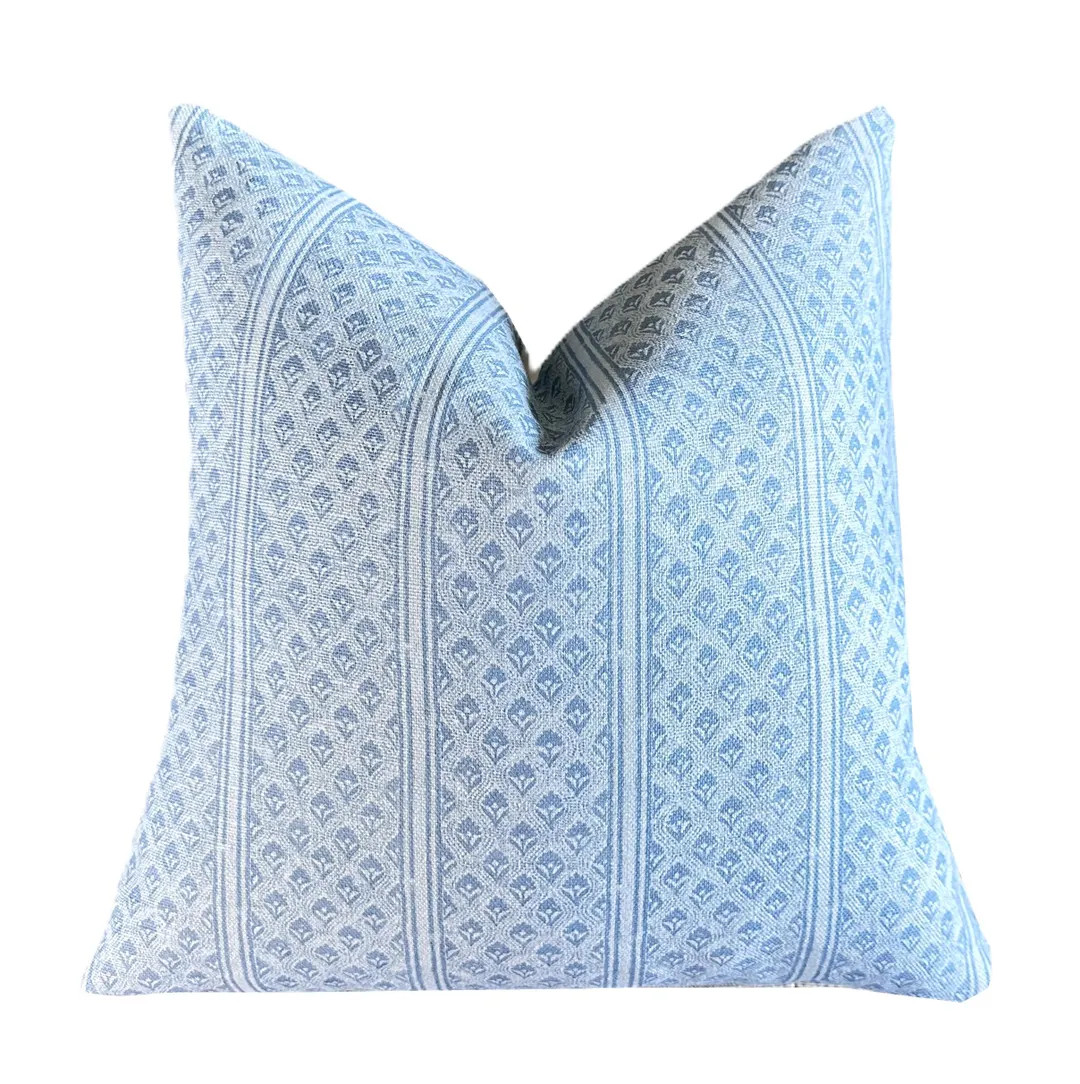 Brynn Soft Blue Stripe Linen Pillow Cover | Neutral | Designer | High End | Light Blue - Etsy | Etsy (US)