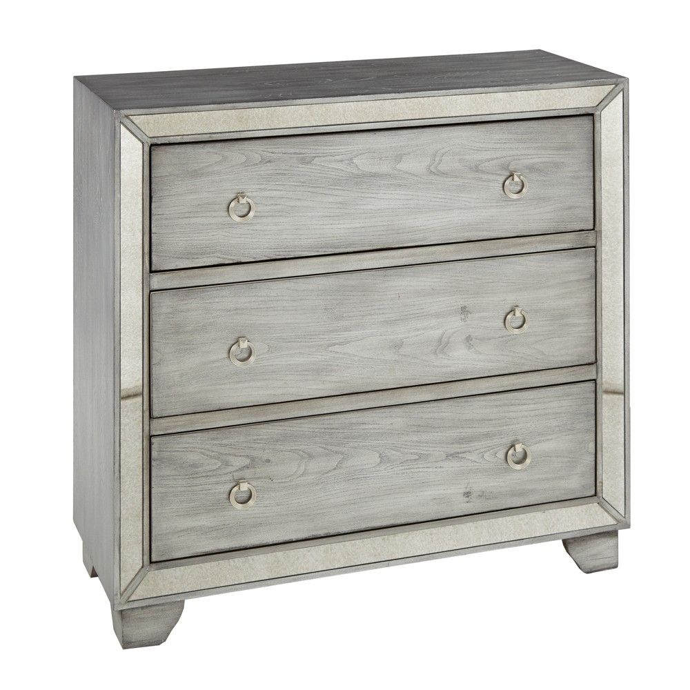 Lily 3-Drawer Mirrored Chest - Gray | Target