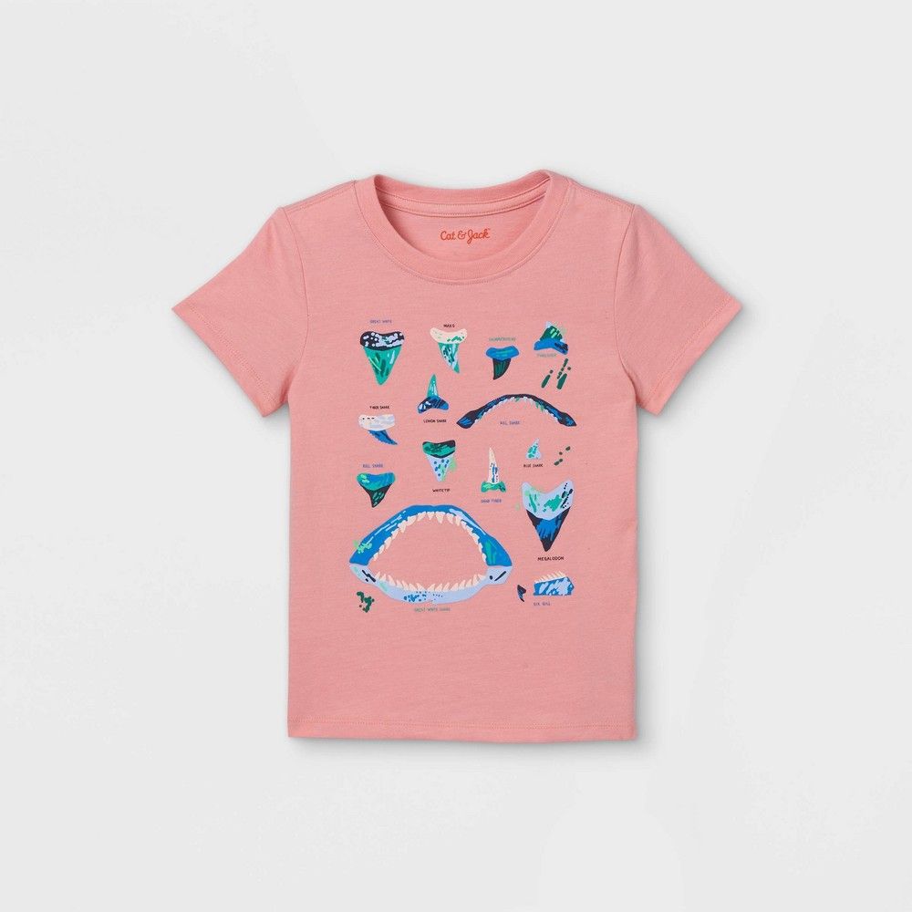 Toddler Boys' Shark Teeth Graphic Short Sleeve T-Shirt - Cat & Jack Pink 12M | Target
