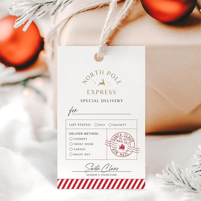 ThreeKin Pack of 50 Christmas Gift Tags, 2 x 3" Rectangle Tag with Pre-Punched Hole, Perfect Hang... | Amazon (US)