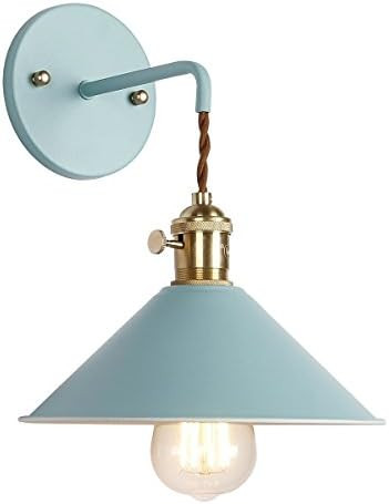 iYoee Wall Sconce Lamps Lighting Fixture with on Off Switch,Blue Macaron Wall lamp E26 Edison Cop... | Amazon (US)
