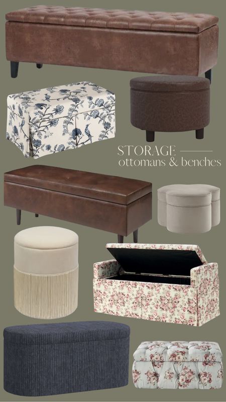 Storage ottoman and benches for the home 