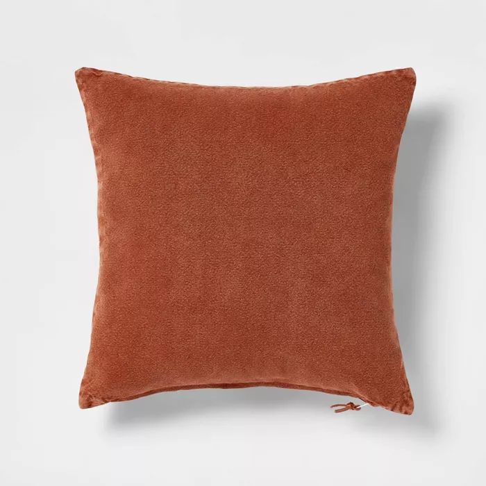 Washed Cotton Canvas Square Throw Pillow with Exposed Zipper - Threshold™ | Target