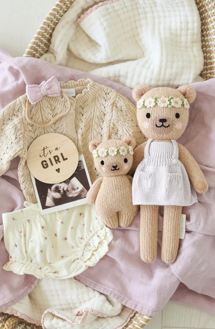 cuddle+kind Baby Honey Bear with Flower Crown Stuffed Animal | Nordstrom | Nordstrom