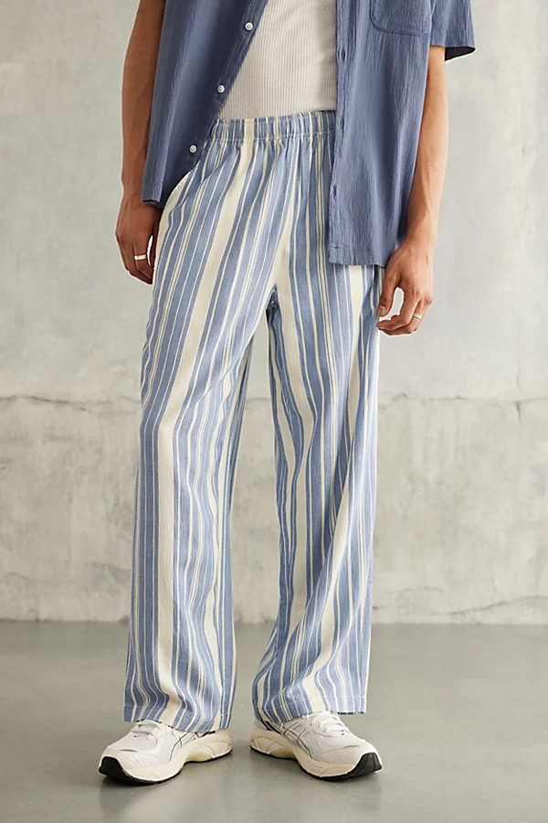 Standard Cloth Striped Resort Pant in Blue Stripe, Men's at Urban Outfitters | Urban Outfitters (US and RoW)