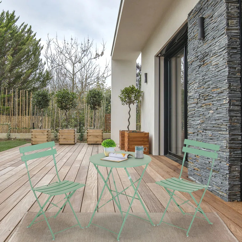 Leen Round 2 - Person 23.62" Long Bistro Set | Wayfair North America