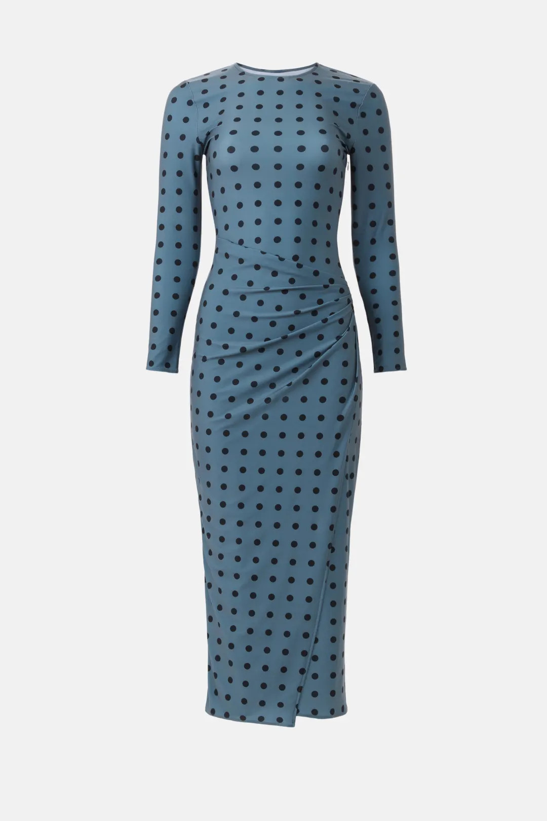 ARIAS NEW YORK Polka Dot Draped Pencil Dress | Rent the Runway