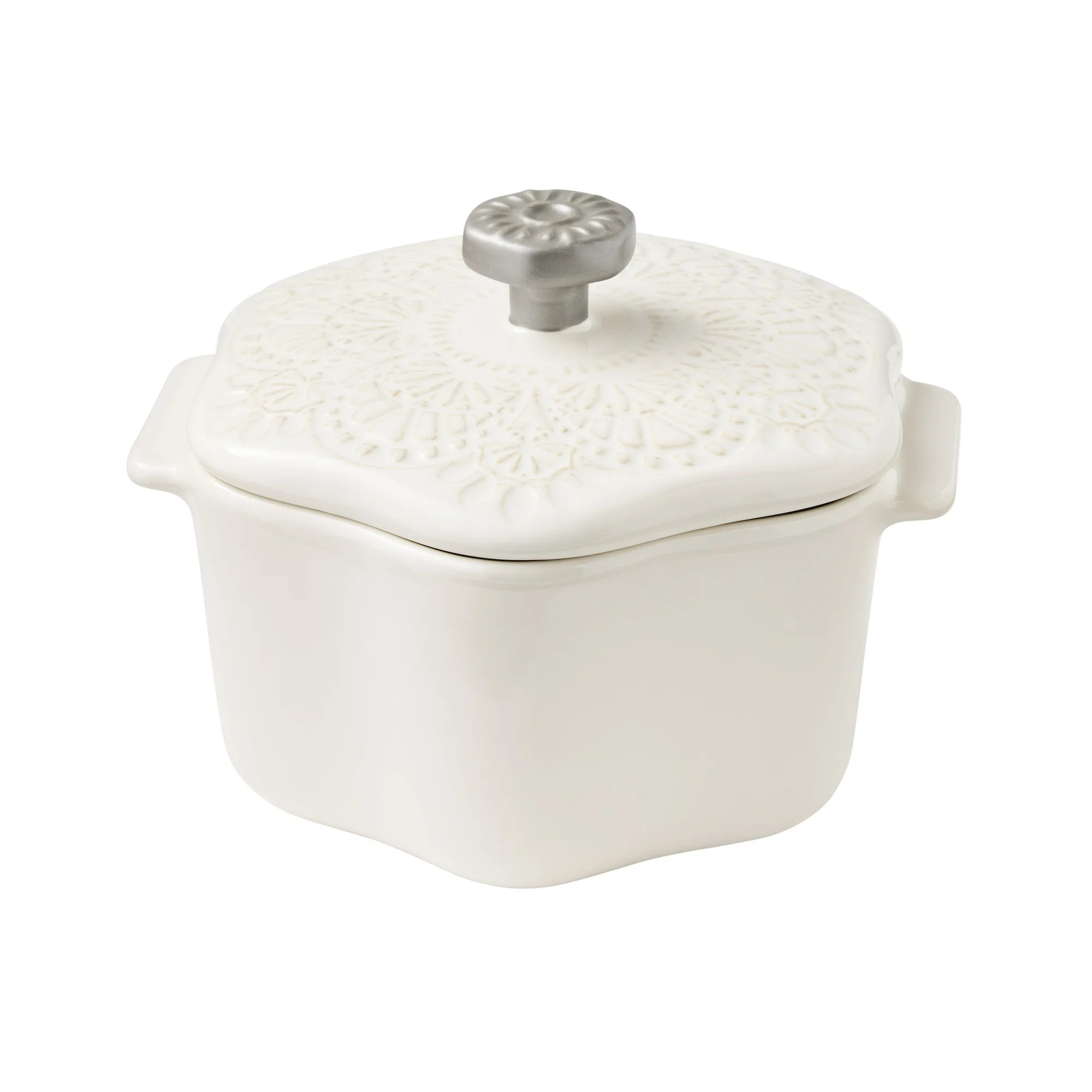 The Pioneer Woman Stoneware 2 Cup Snowflake Cocotte with Lid, White | Walmart (US)
