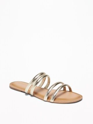 Metallic Faux-Leather Tubular-Strap Sandals for Women | Old Navy US