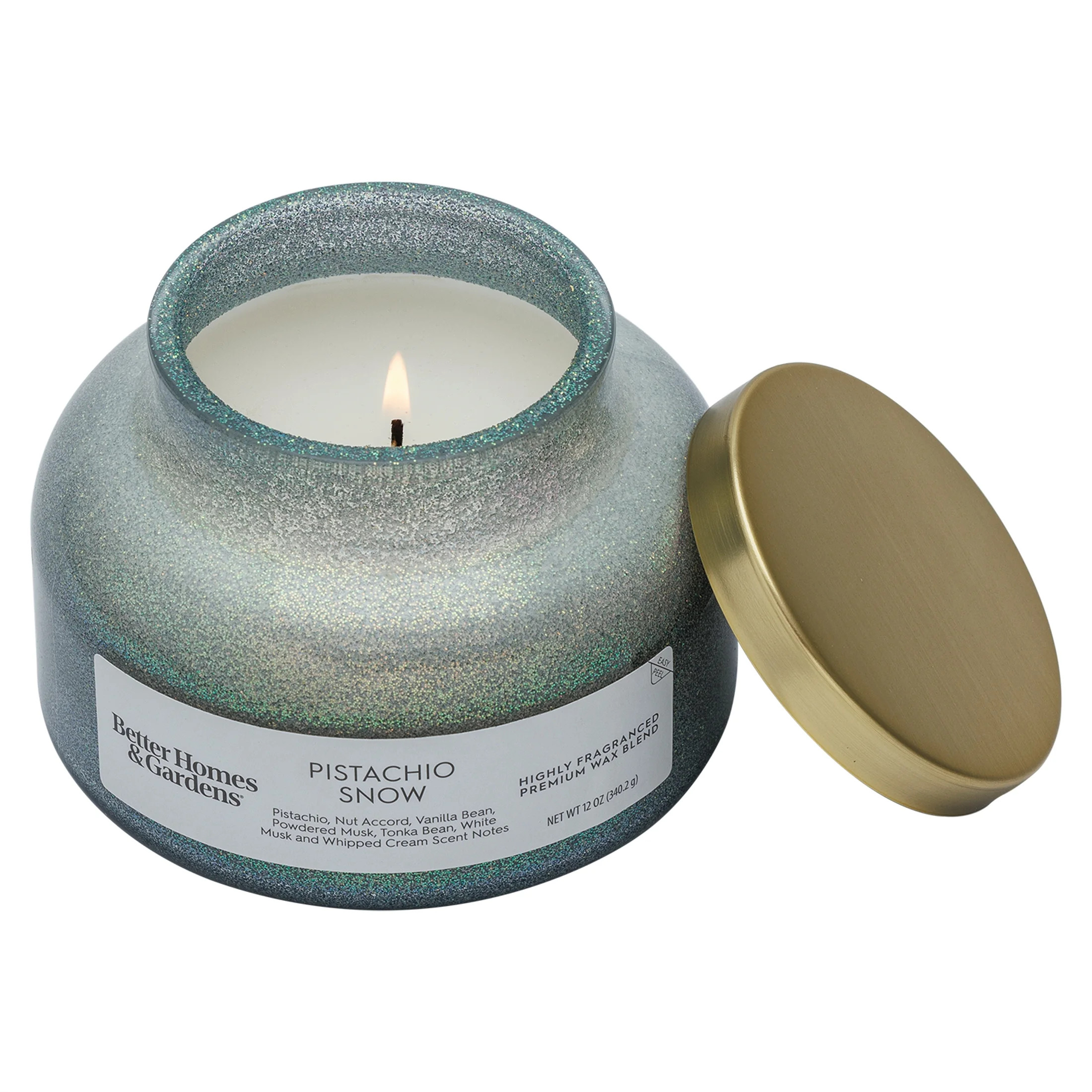 Better Homes & Gardens 1-Wick Holiday Scented Jar Candle, Pistachio Snow, 12oz. | Walmart (US)