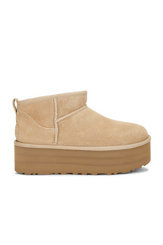 UGG Classic Ultra Mini Platform Boot in Sand from Revolve.com | Revolve Clothing (Global)