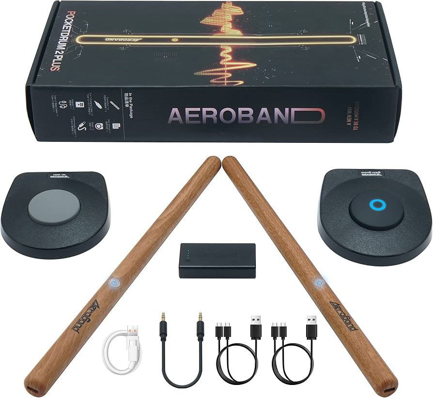 AeroBand Electronic Drum Set PocketDrum2 PLUS, Air Drum Sticks & Pedals & Bluetooth Adapter, Play... | Amazon (US)