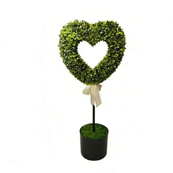 Eolstice Boxwood Heart with Bow Topiary, 2.5 Ft Heart Topiary, Valentine's Day Boxwood Heart Tree... | Walmart (US)